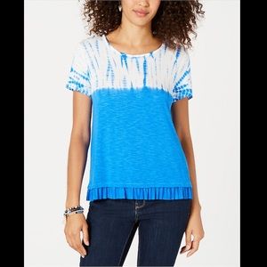 STYLE&CO RUFFLE HEM TIE DYE TOP